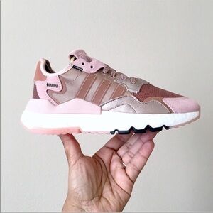 Adidas Nite Jogger Rose Gold Metallic Pink Sneakers